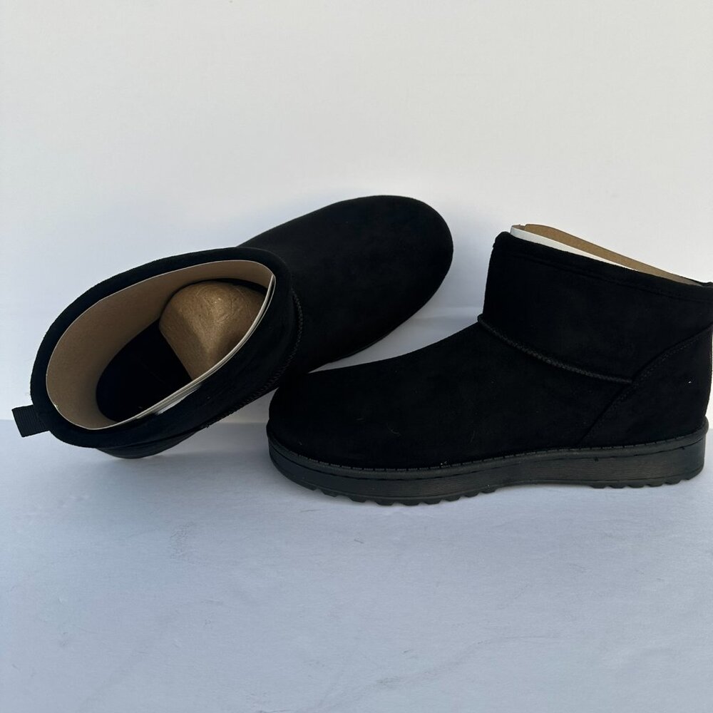 SO Lupita Women's Cozy Black Cozy Mini Boots Size 9 - Picture 4 of 7